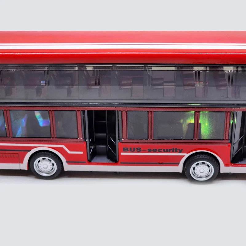 خرید ماشین فلزی یدینگ «اتوبوس دو طبقه عقبکش موزیکال، نور و صدا» ماشین فلزی Yeading Toys Bus Securtity Metal double-decker bus Yeading YD632