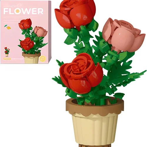 لگو گلدان زیبای گل رز Rose 7227