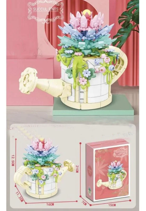 تصویر گلدان لگو Succulents 88060A روی میز دکور