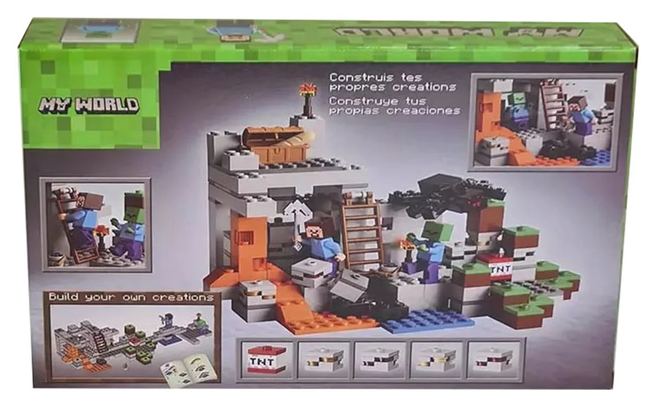 خرید لگو ماین کرافت، لگو استیو، لگو اسپایدر، لگوغار، لگو حفره، لگو زیر زمین، لگو «ماینکرافت، ساخت وساز در زیرزمین»  Lego My World Minecraft Build Your Own Creations Constructor Cave 10174