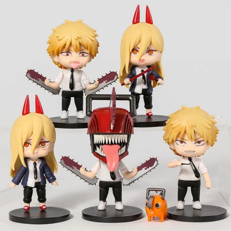 خرید ست 6 تایی اکشن فیگور «چینسامن: مرد اره ای» 6pcs In one Set Chainsaw Man Action Figure