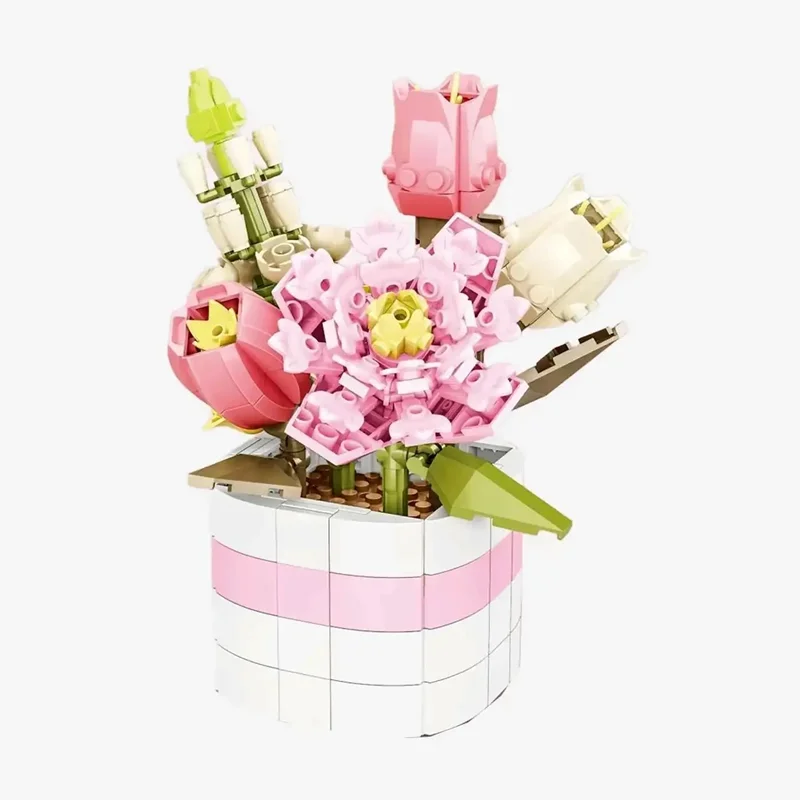 لگو گل بهاری Spring 88056A گلدان ساخته شده روی میز