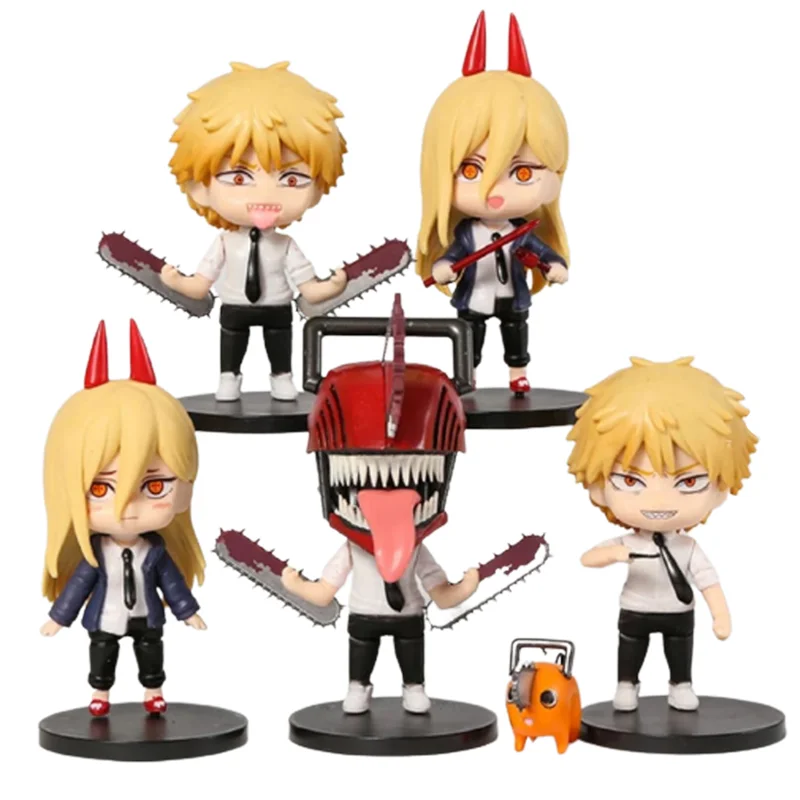 خرید ست 6 تایی اکشن فیگور «چینسامن: مرد اره ای» 6pcs In one Set Chainsaw Man Action Figure