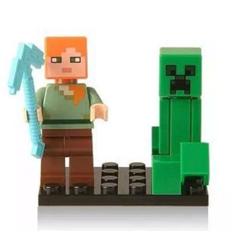 نمای جلو فیگور الکس با کریپر از بازی ماینکرفت Alex with Creeper