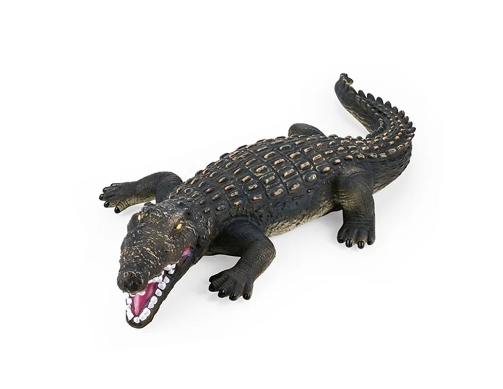 فیگور اسباب بازی تمساح بزرگ نرم لاستیکی مدل New Canna Crocodile x021 از نمای جلو