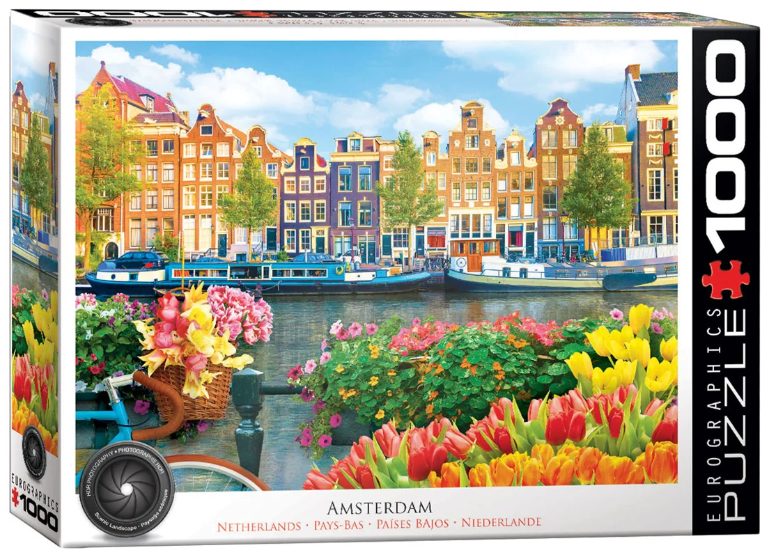 پازل یوروگرافیک 1000 تکه آمستردام نمای جلوی جعبه