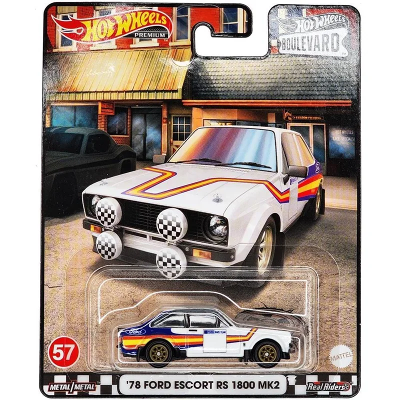 خرید ماشین فلزی ماکت فلزی هات ویلز کار کالچر «78 فورد اسکورت RS 1800 MK2» ماشین فلزی Hot Wheels Car Culture Premium Boulevard 78 Ford Escort RS 1800 MK2 57 HCR17