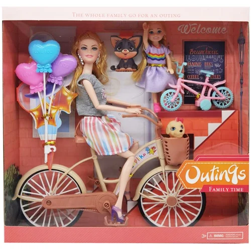 ست عروسک باربی با دوچرخه و بچه مدل Family Time No.033