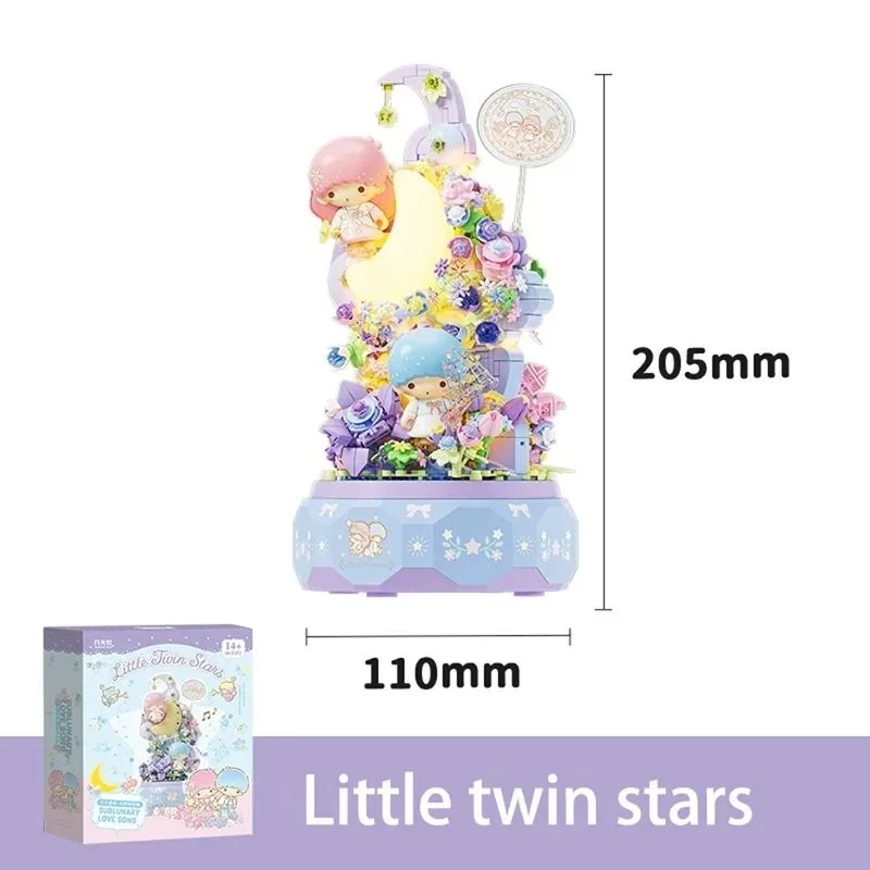 ابعاد لگوی ساخته شده موزیکال قلعه گل ستارههای دوقلو 803302 – Little Twin Stars