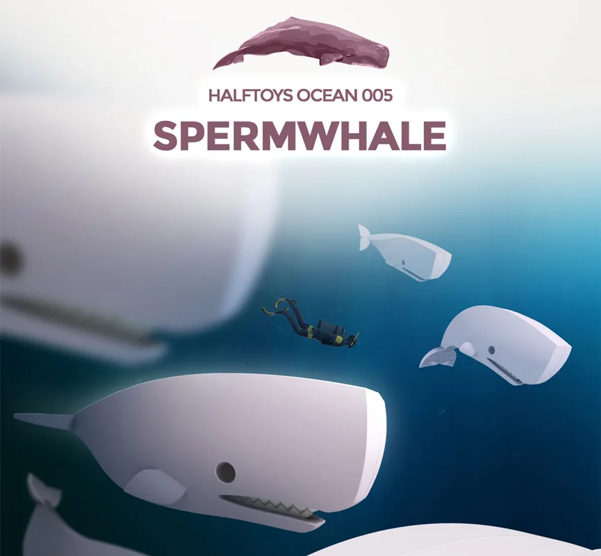 خرید بازی فکری ساختنی مغناطیسی وال، نهنگ، حیوان دریایی، ماهی 3 بعدی مغناطیسی «وال کاچالوت: نهنگ» Halftoys Magnetic 3D Bone Puzzle Magnet Play Ocean Friends Cachalot whale HOS005