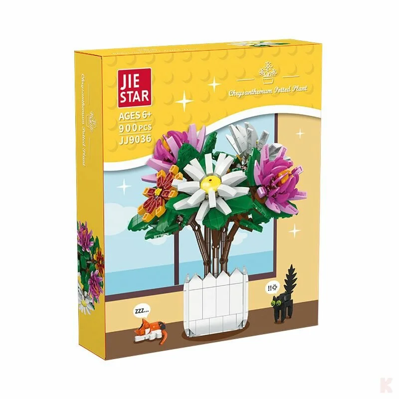 LEGO Chrysanthemum Potted Plant JJ9036 - بسته بندی محصول لگو گلدان گل کریسانتموم