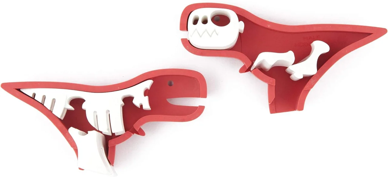 خرید بازی فکری ساختنی 3 بعدی مغناطیسی «دایناسور تیرکس»  Halftoys 3D Bone Puzzle Magnet Play Dino friends T-rex HDS002