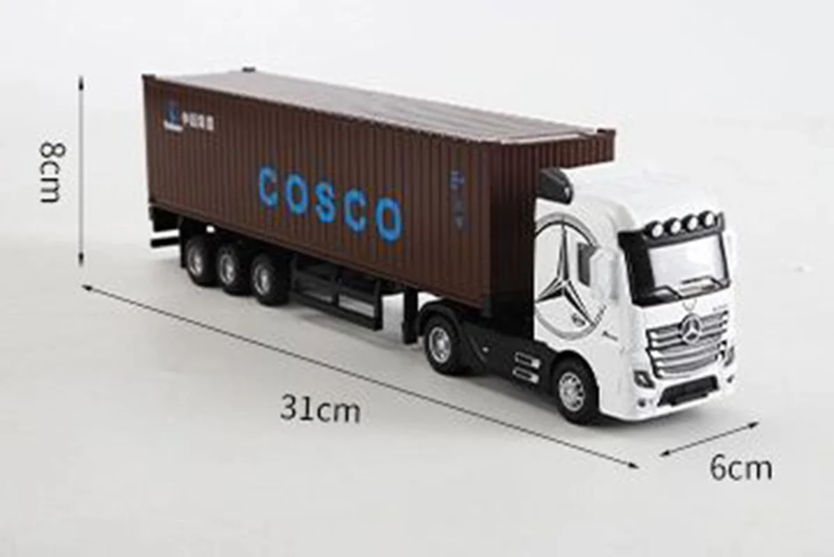 خرید ماشین فلزی «ماکت کامیون تریلی بنز آکتروس کانتینردار آلیاژی» ماشین فلزی Alloy Model Car Mercedes Benz Actros container truck JG2602