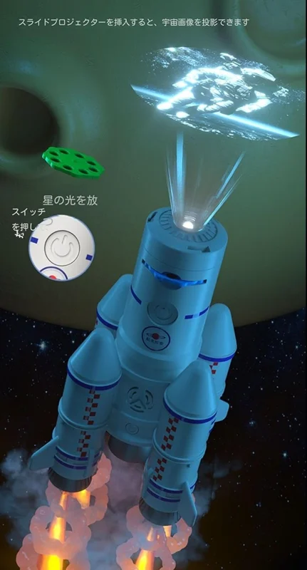 پروژکتور اسباببازی در حال نمایش تصاویر کهکشانی