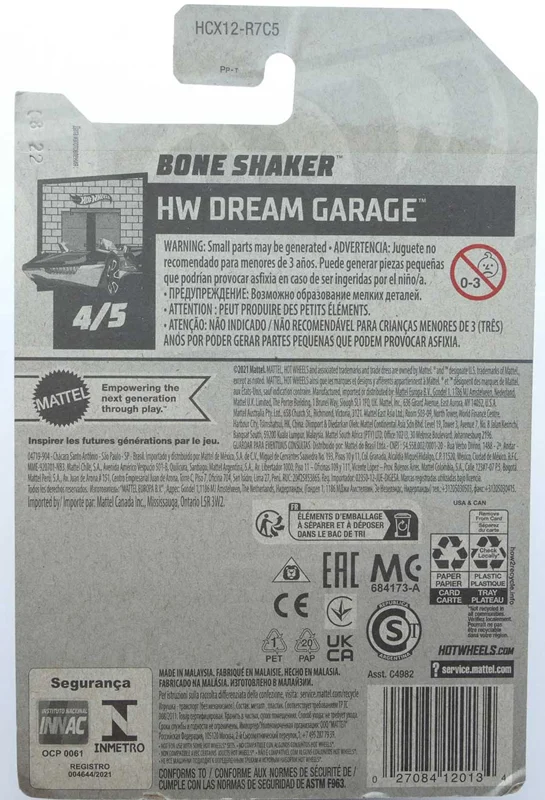 پشت جعبه ماشین فلزی هات ویلز بن شیکر مدل Bone Shaker HW Dream Garage