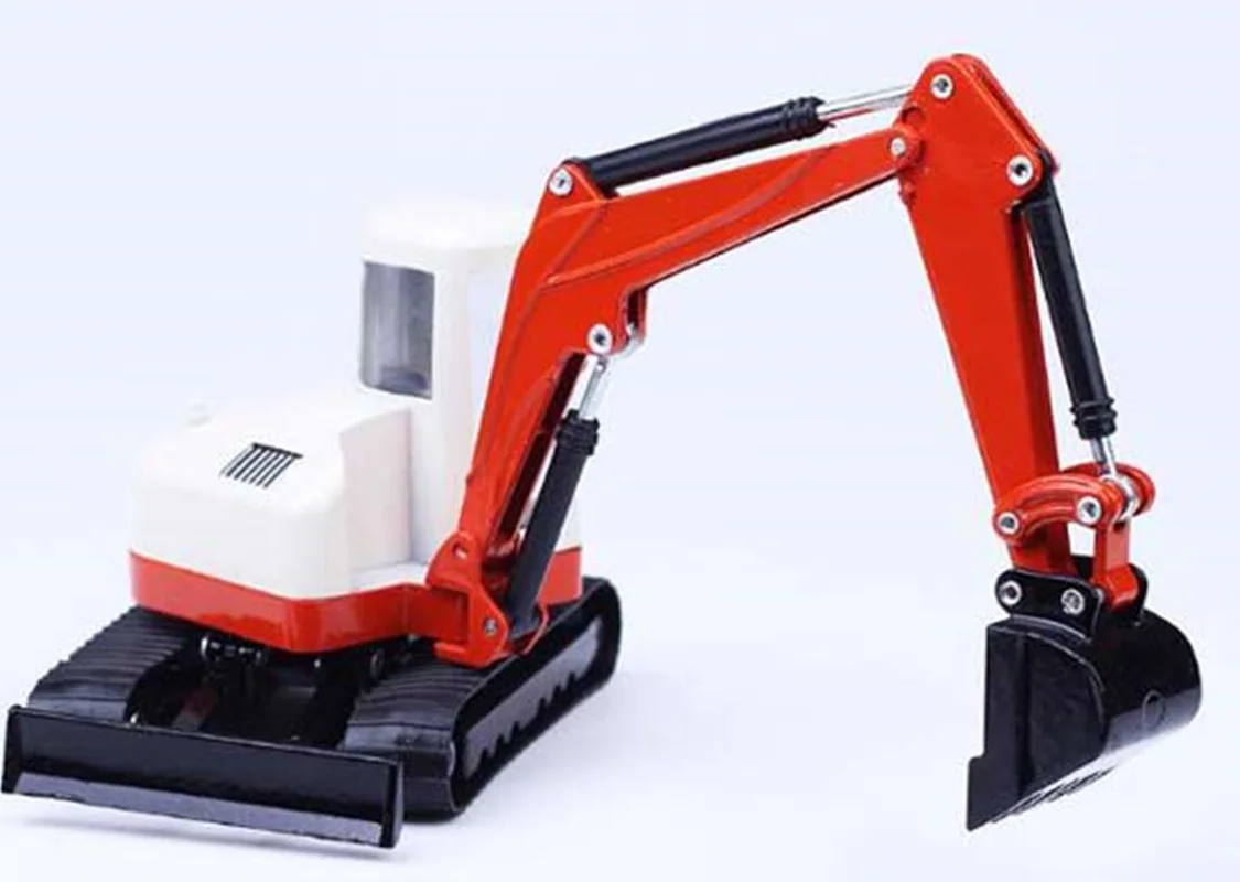 ماکت فلزی هوایی تویز های تراک «ماشین بیل مکانیکی سفید و نارنجی» Hy Truck Huayi Toys Diecast Excavator Orange White 6012-4