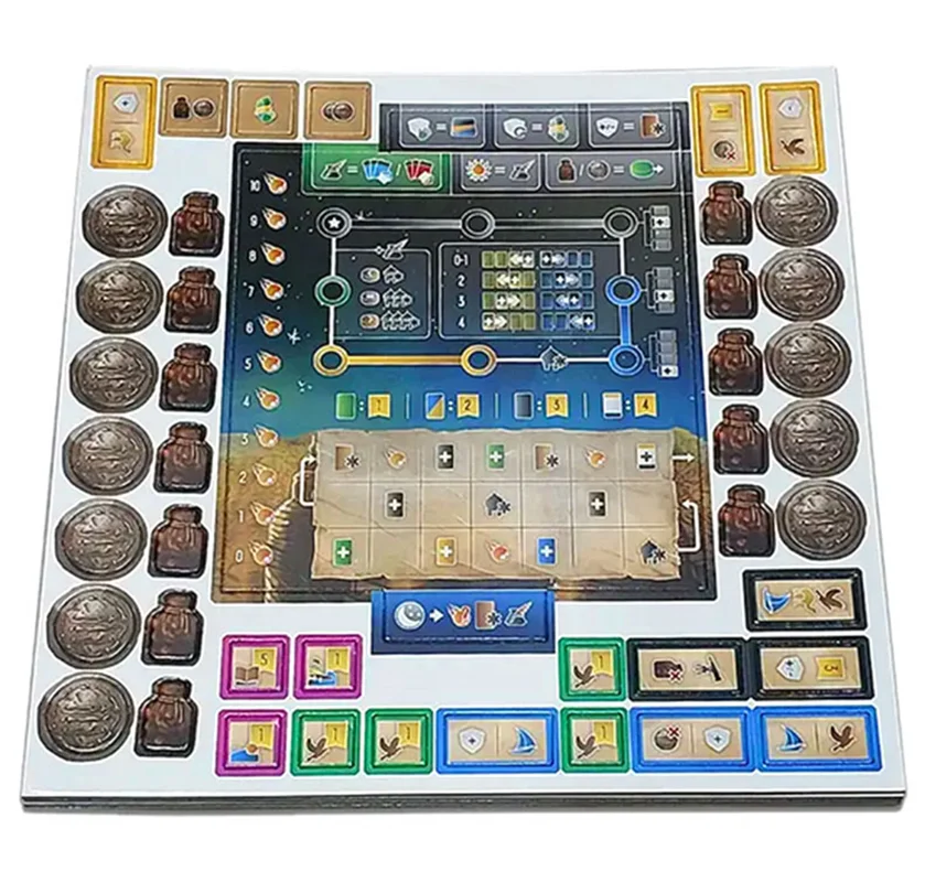 تصویر صفحه بازی مسافران جنوب دجله و قطعات بازی