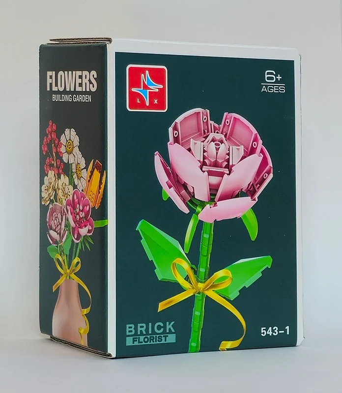 لگو شاخه گل رز صورتی LX Brick Rose Flower 543-1 – بسته