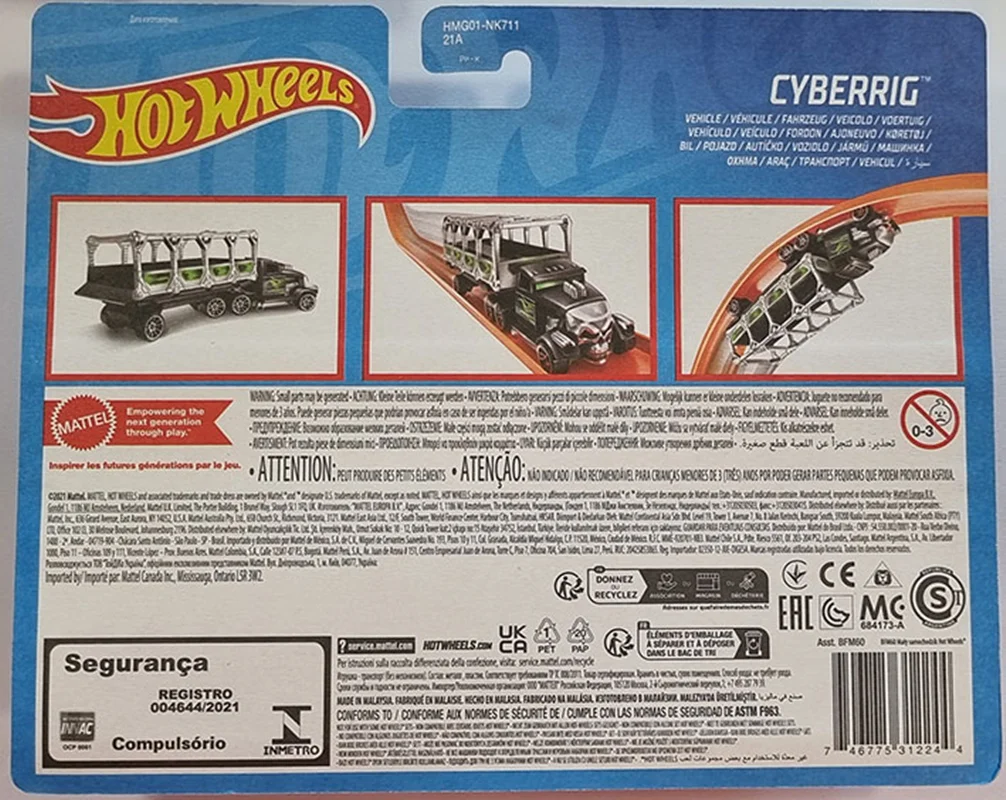 خرید ماشین فلزی هات ویلز کامیون «سایبریگ» کامیون فلزی  Hot Wheels Truck Cyberrig HMG01-NK711 21A BFM60