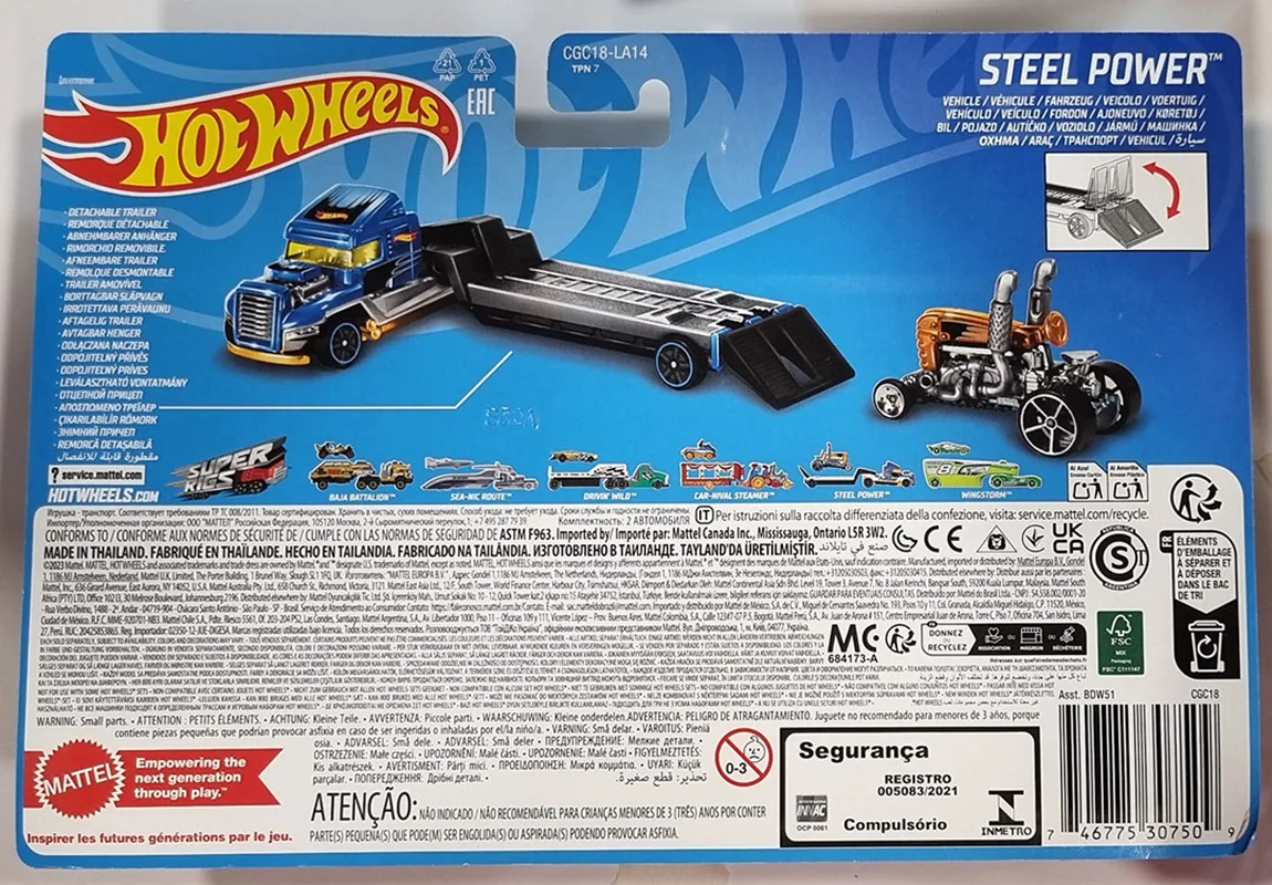 خرید کامیون حمل ماشین ماشین فلزی هات ویلز کامیون «استیل پاو» کامیون فلزی Hot Wheels Super Rigs Steel Power CGC18-LA14 BDW51