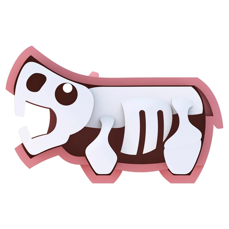 خرید بازی فکری ساختنی فیل 3 بعدی مغناطیسی «هیپو» Halftoys 3D Bone Puzzle Magnet Play Savannah Animal friends Hippo HAS005