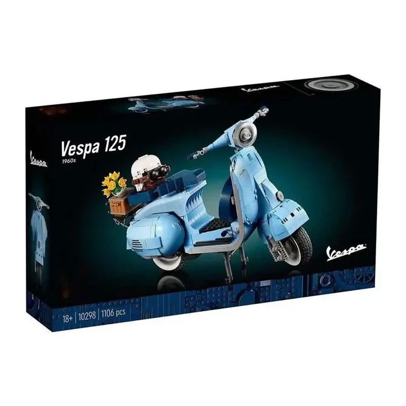 «لگو Vespa 125 مدل کلاسیک ساخته شده نمای جلو»