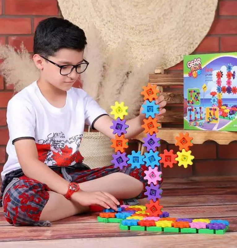 خرید بازی مجموعه سازه های چرخ دنده ای تاپ توی 100 قطعه «گیربکس Gear Box» Top Toy Gear Box! 100pcs