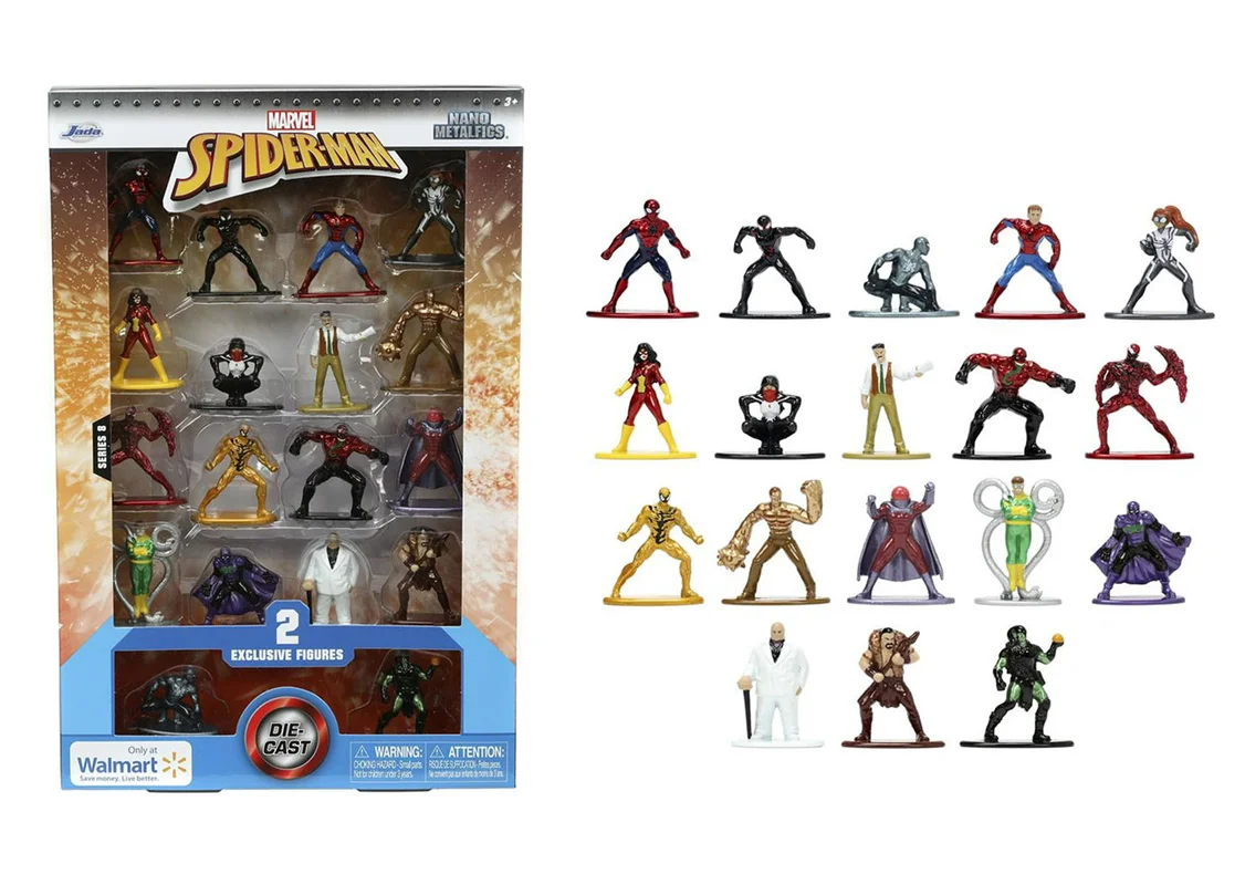 خرید نانو متال فیگور جادا مارول اسپایدرمن «بسته 18 تایی سری 8» Marvel Spider Man Nano Metalfigs 18-Pack Figure Series 8