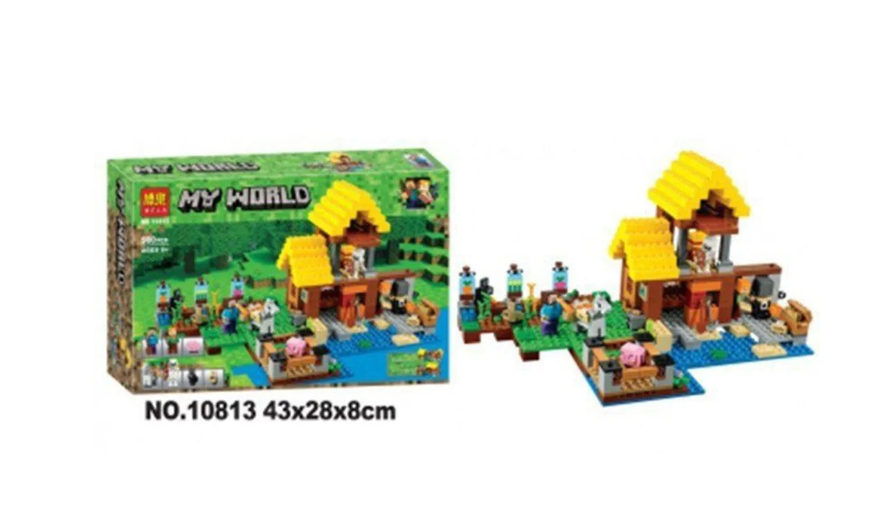 لگو ماینکرافت مزرعه کنار رودخانه Lego Minecraft My World 10813 - خرگوش و بچه خرگوش کنار رودخانه ابعاد محصول