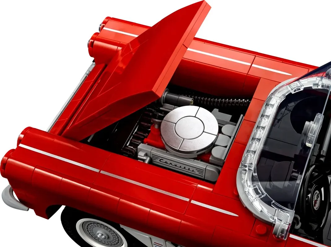 "LEGO Brand Icons Corvette 10321 - مجموعه ساختنی ماشین کلاسیک کوروت با جزئیات دقیق و طراحی زیبا."