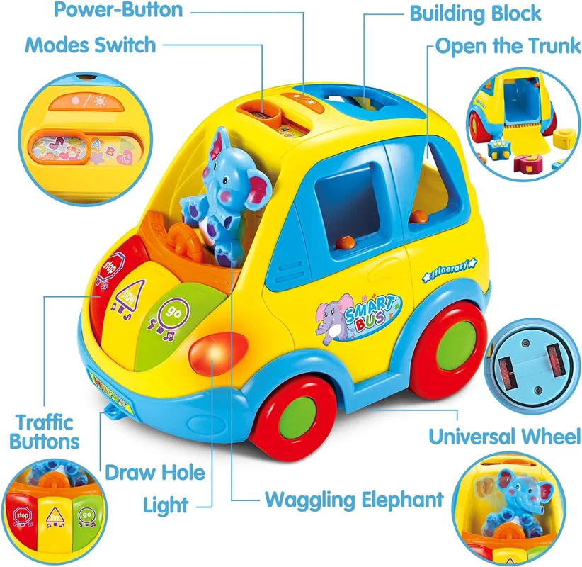 خرید اسباب بازی هولا تویز «ماشین آموزشی هوشمند کودکان» Hola Baby Toys Clever Coupe Educational Car Toy No.896