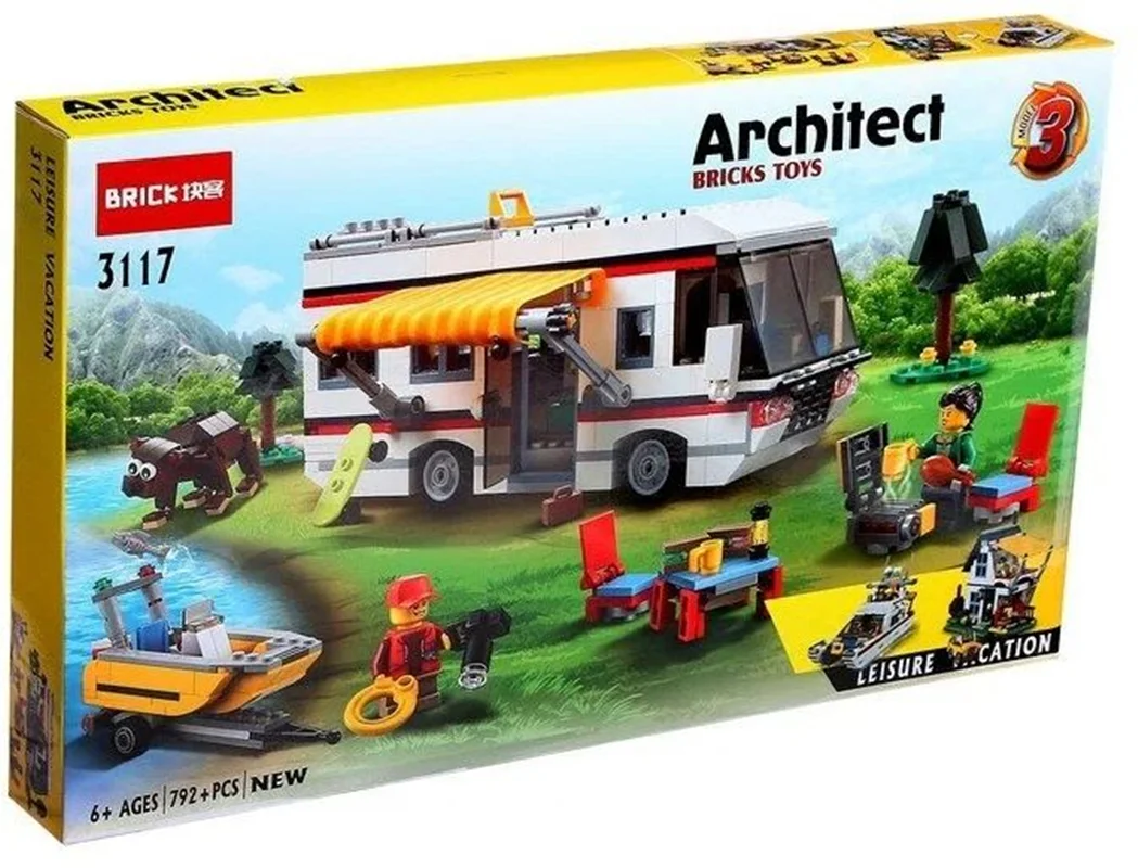 خرید لگو بریک آرشیتکت «کمپینگ تعطیلات» Building Blocks Brick Architect Holiday camping car yacht villa  3117