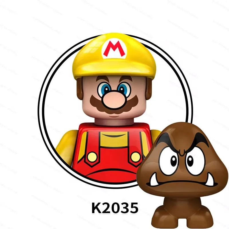 خرید آدمک لگویی فله مینی فیگور لگویی لگو «ست 6 تایی سوپر ماریو شامل: ماریو، لویجی، ماریو سازنده، واریو، فایر آتش ماریو، والویجی» KDL Minifigures Mario, Luigi, Builder Mario, Wario, Fire Mario, Waluigi set Of 6 K2035