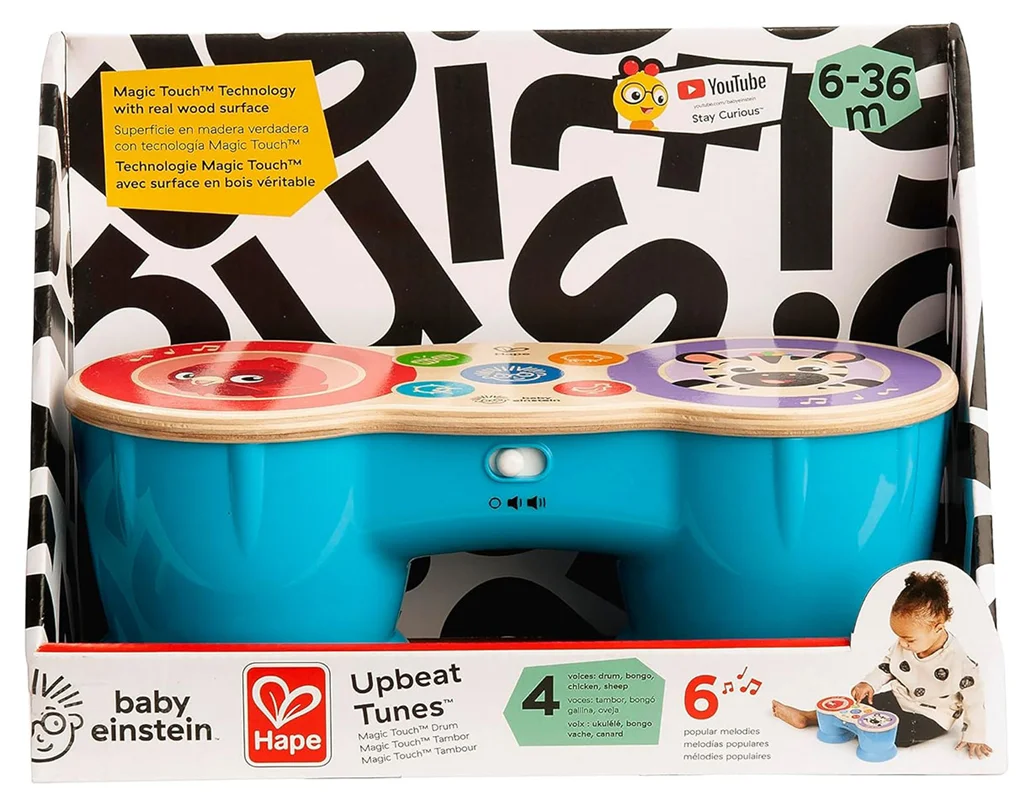 خرید اسباب بازی بیبی انیشتین اسباب بازی موسیقی «درام چوبی آهنگ های شاد Baby Einstein Upbeat Tunes Magic Touch Wooden