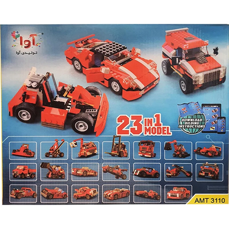 خرید لگو آواتویز «ماشین مسابقه 23 مدل» Avatoys Bricks Car Lego Amt3110