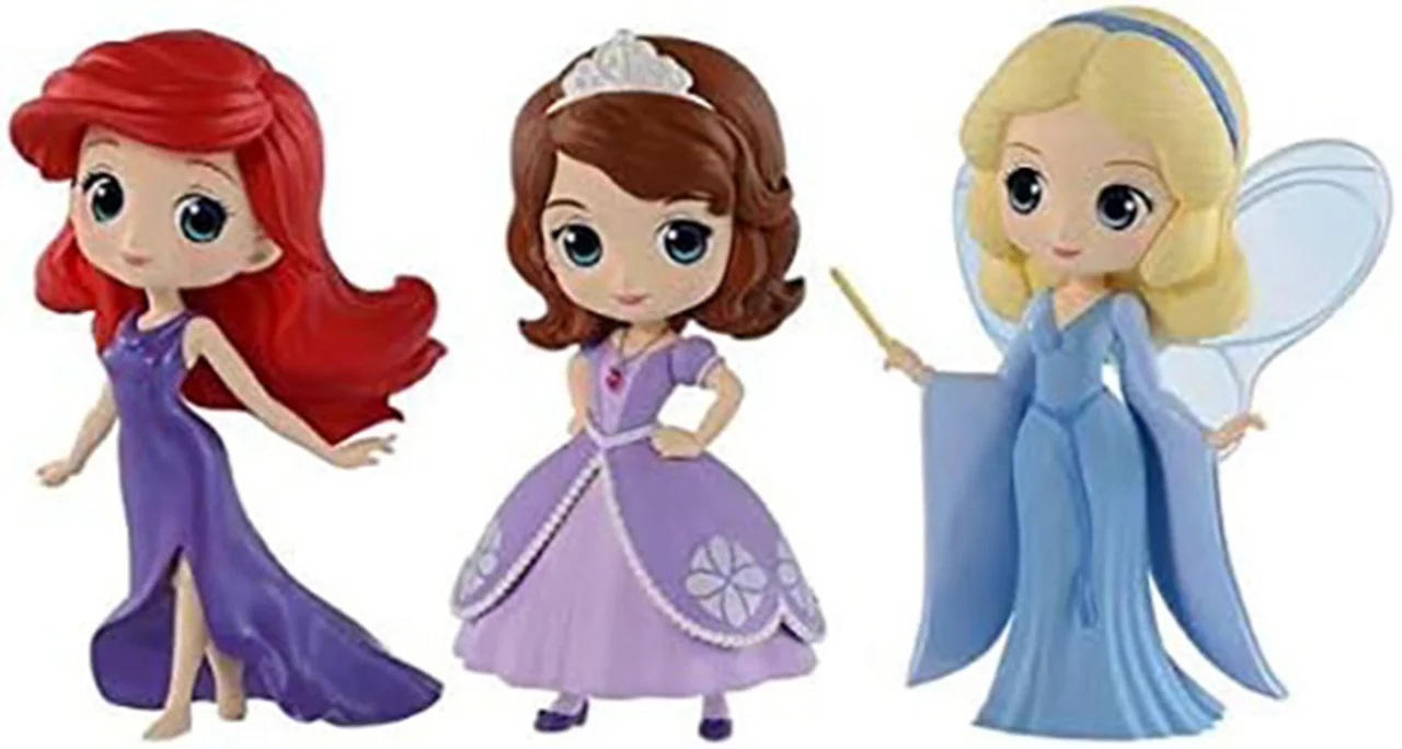 خرید اکشن فیگور شخصیت های دیزنی «ست 3 تایی فرشته پینوکیو، سوفیا، پری دریایی آریل» Disney Characters Q posket Blue Fairy, Sofia, Ariel Set Of 3 Figure