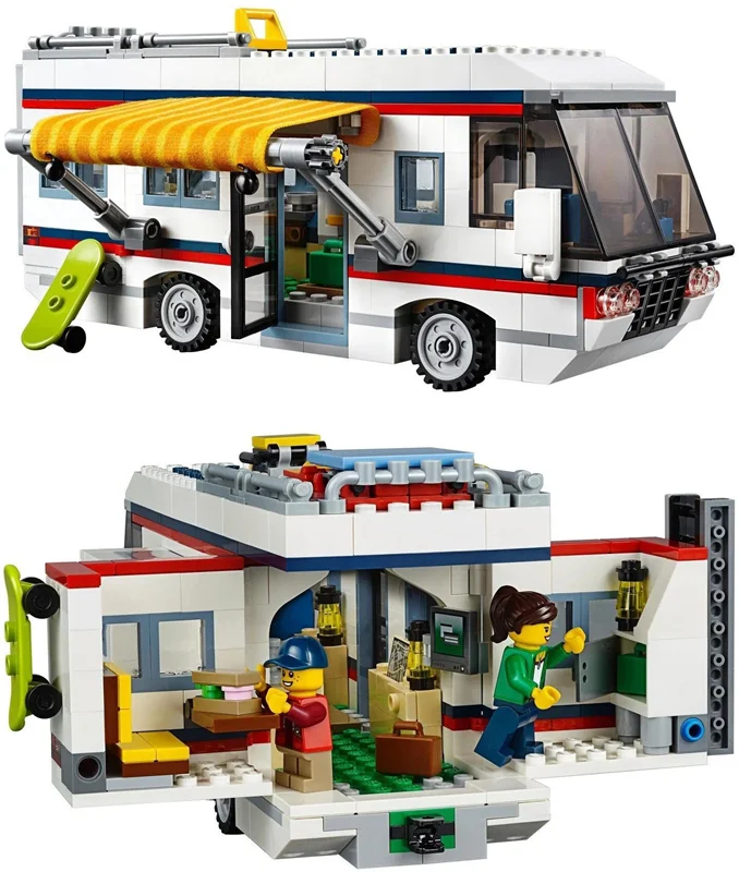 خرید لگو بریک آرشیتکت «کمپینگ تعطیلات» Building Blocks Brick Architect Holiday camping car yacht villa  3117