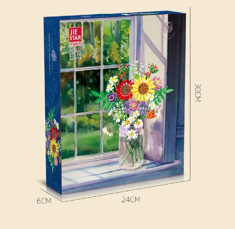 لگو دسته گل میدسامر اندازه ها جعبه