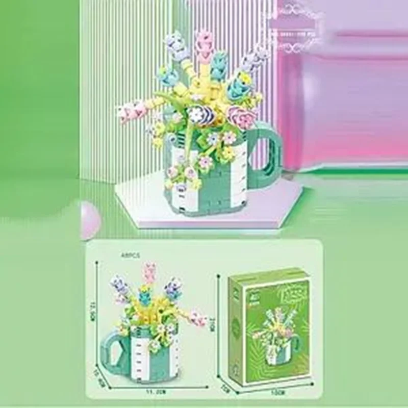 لگو Floral Fragrance Succulents 88061A – ابعاد جعبه و گلدان