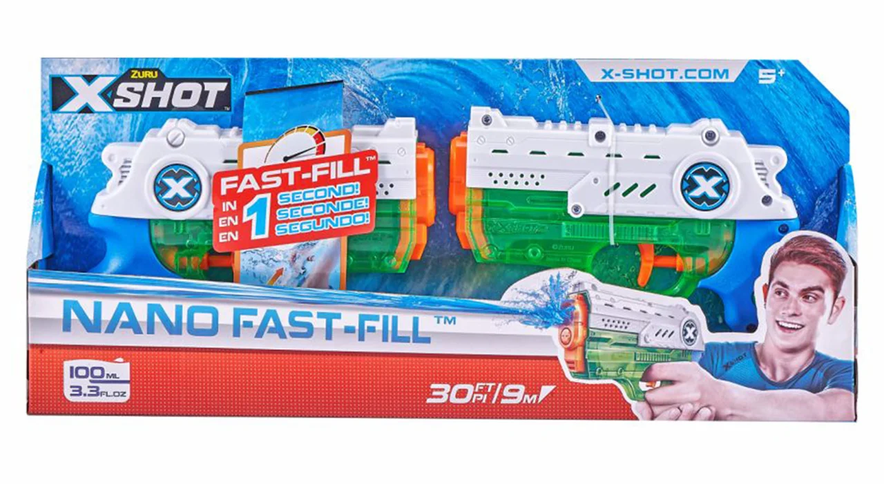 خرید زورو ایکس شات «آبپاش ایکس شات بسته دو تایی نانو فست فیل پر شونده سریع»  Zuru X Shot Nano fast Fill Water Gun 2 Pack 56334