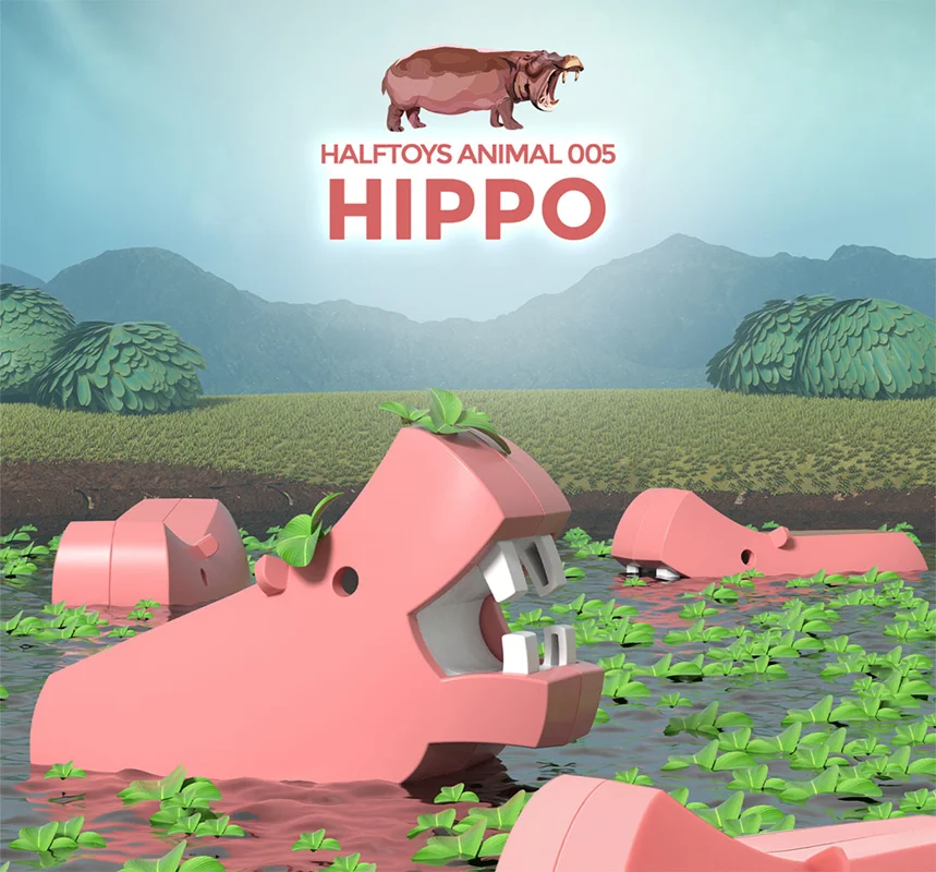 خرید بازی فکری ساختنی فیل 3 بعدی مغناطیسی «هیپو» Halftoys 3D Bone Puzzle Magnet Play Savannah Animal friends Hippo HAS005