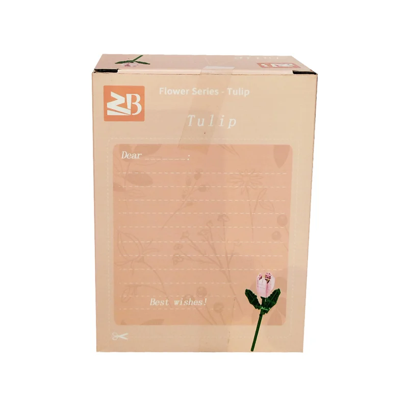 نمای پشت از جعبه لگو گل لاله ZB Flower Series Tulip
