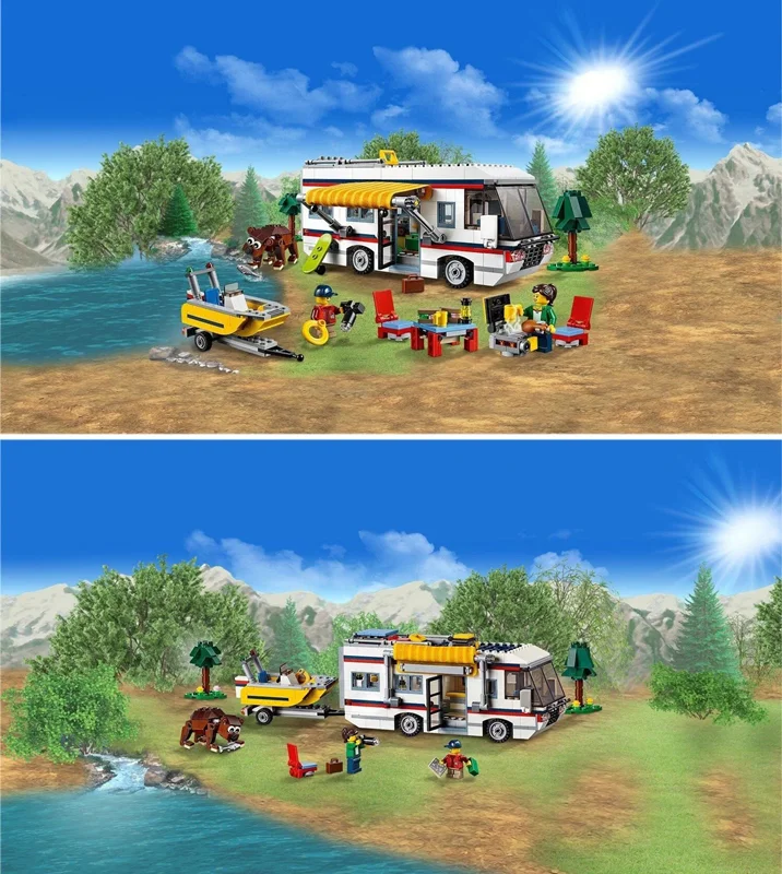 خرید لگو بریک آرشیتکت «کمپینگ تعطیلات» Building Blocks Brick Architect Holiday camping car yacht villa  3117