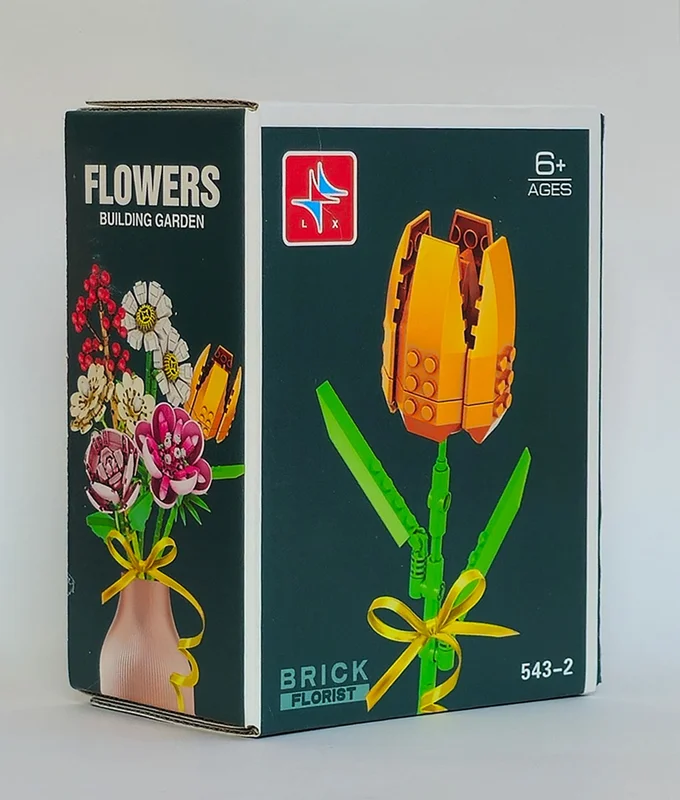 جعبه لگو شاخه گل لاله نارنجی Tulip Flower 543-2