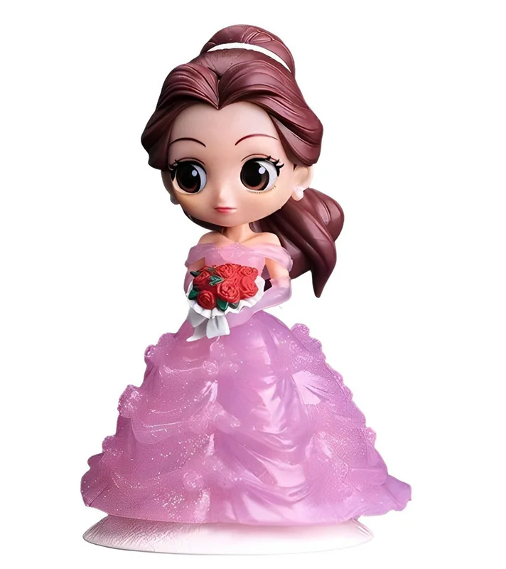 کیوپاسکت فیگور پرنسس بل با لباس عروس صورتی و گل