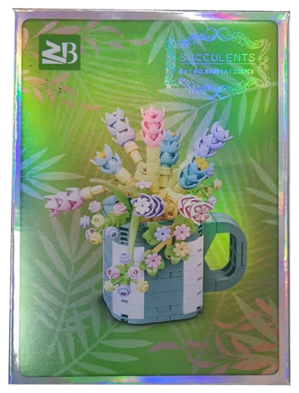لگو گلدان کاکتوس پارچ آب Floral Fragrance Succulents 88061A – جلوی جعبه