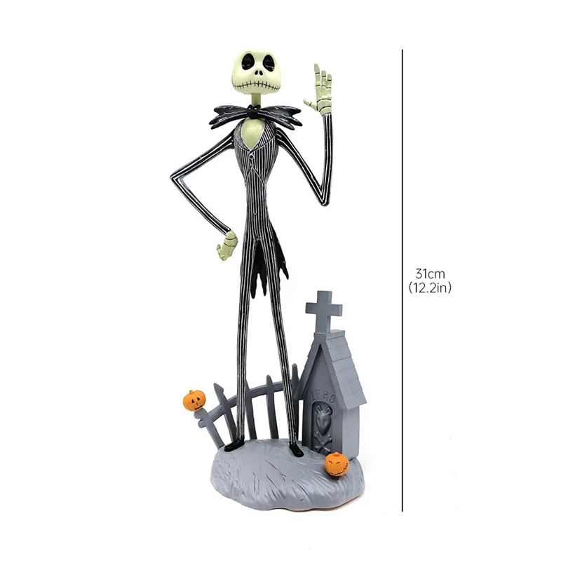 نمای روبرو فیگور  Jack Skellington روی پایه