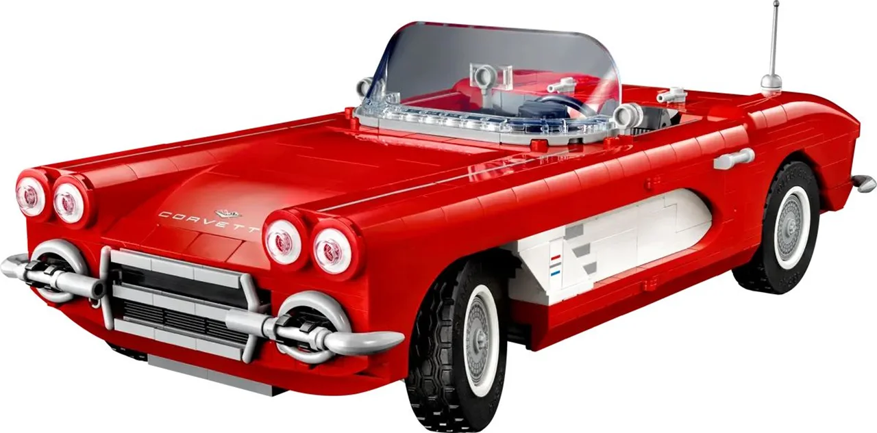 "LEGO Brand Icons Corvette 10321 - مجموعه ساختنی ماشین کلاسیک کوروت با جزئیات دقیق و طراحی زیبا."