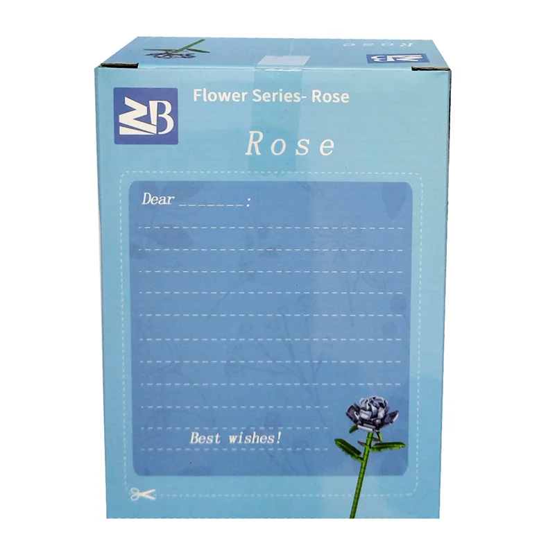 نمای پشت لگو گل رز آبی - مدل Rose