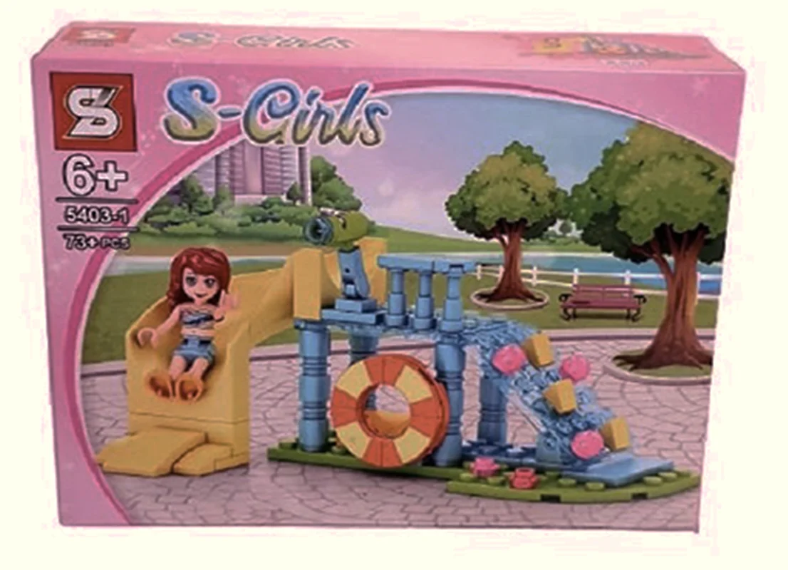 خرید لگو اس وای «شهر بازی همراه با 1 مینی فیگور، سُرسُره» SY Block S-Girls Lego 5403-1